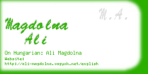 magdolna ali business card